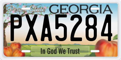 GA license plate PXA5284