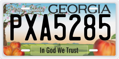 GA license plate PXA5285