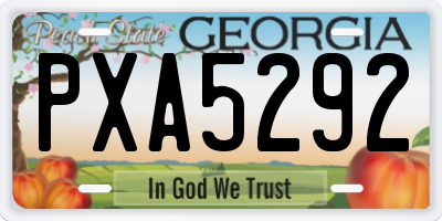 GA license plate PXA5292