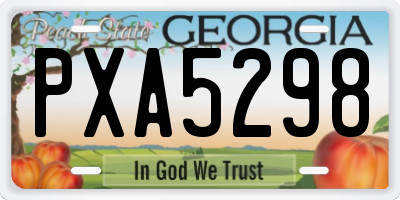 GA license plate PXA5298