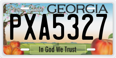 GA license plate PXA5327