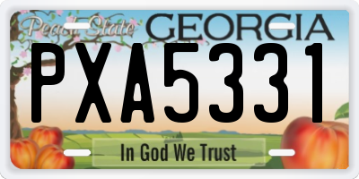 GA license plate PXA5331