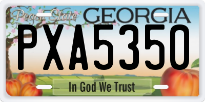 GA license plate PXA5350