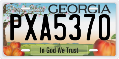 GA license plate PXA5370