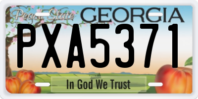 GA license plate PXA5371
