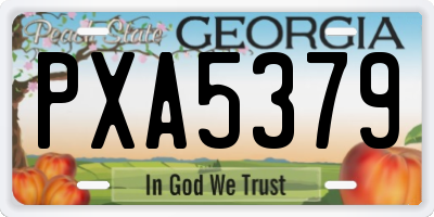 GA license plate PXA5379
