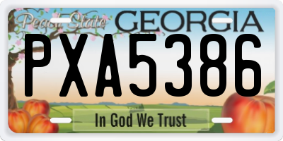 GA license plate PXA5386