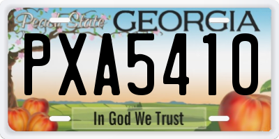 GA license plate PXA5410