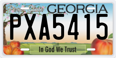 GA license plate PXA5415