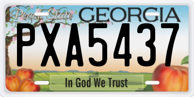 GA license plate PXA5437