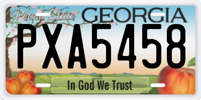 GA license plate PXA5458