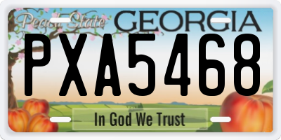 GA license plate PXA5468