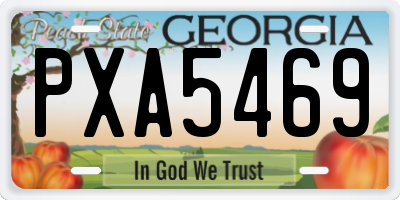GA license plate PXA5469