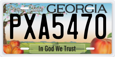 GA license plate PXA5470