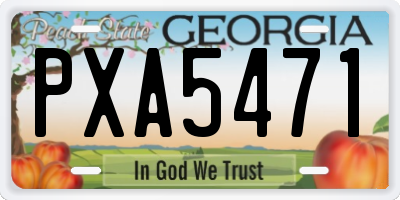 GA license plate PXA5471