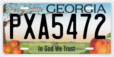 GA license plate PXA5472