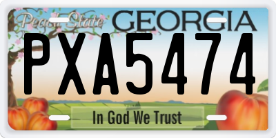 GA license plate PXA5474