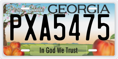 GA license plate PXA5475