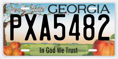 GA license plate PXA5482
