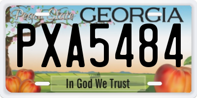 GA license plate PXA5484