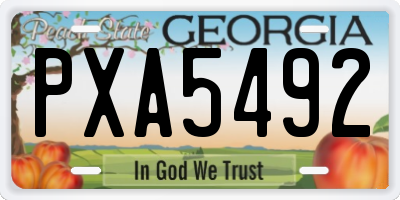 GA license plate PXA5492