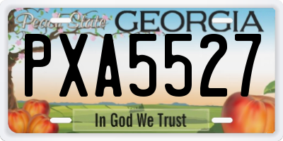 GA license plate PXA5527