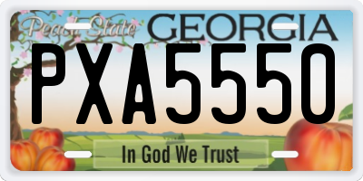 GA license plate PXA5550