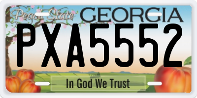 GA license plate PXA5552