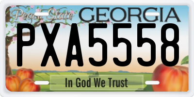 GA license plate PXA5558