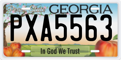 GA license plate PXA5563
