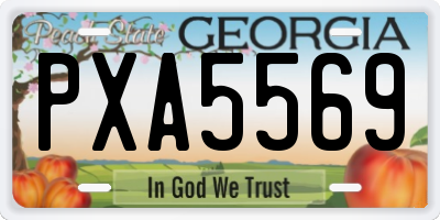 GA license plate PXA5569