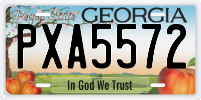GA license plate PXA5572