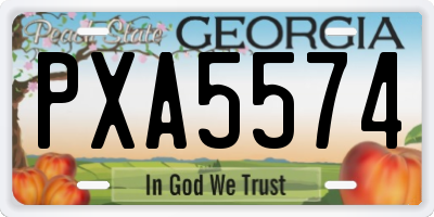 GA license plate PXA5574