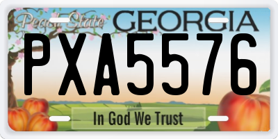 GA license plate PXA5576