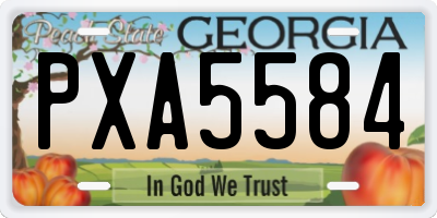 GA license plate PXA5584
