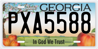 GA license plate PXA5588