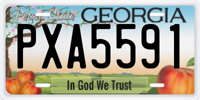 GA license plate PXA5591