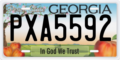 GA license plate PXA5592
