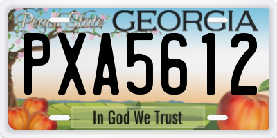 GA license plate PXA5612