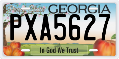 GA license plate PXA5627