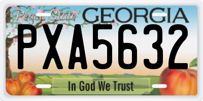 GA license plate PXA5632