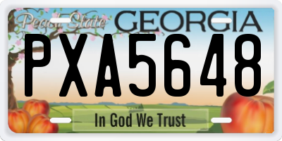 GA license plate PXA5648