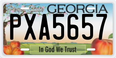 GA license plate PXA5657