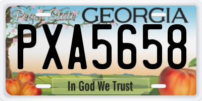 GA license plate PXA5658