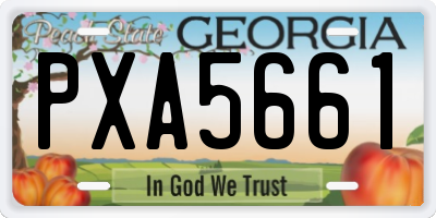 GA license plate PXA5661