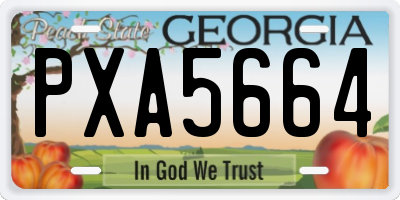 GA license plate PXA5664
