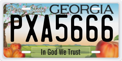 GA license plate PXA5666