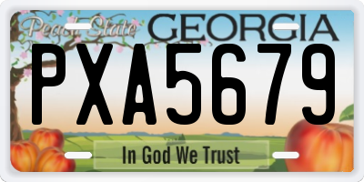 GA license plate PXA5679