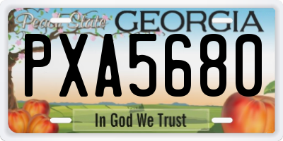GA license plate PXA5680