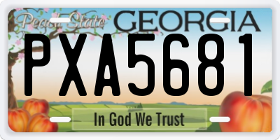 GA license plate PXA5681